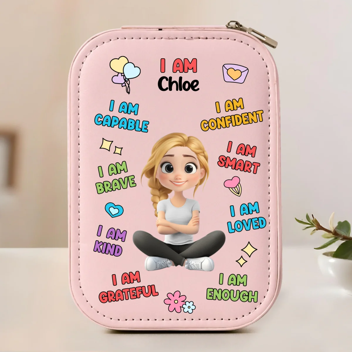 I Am Smart - Personalized Custom Jewelry Box With LED Mirror - Image 11