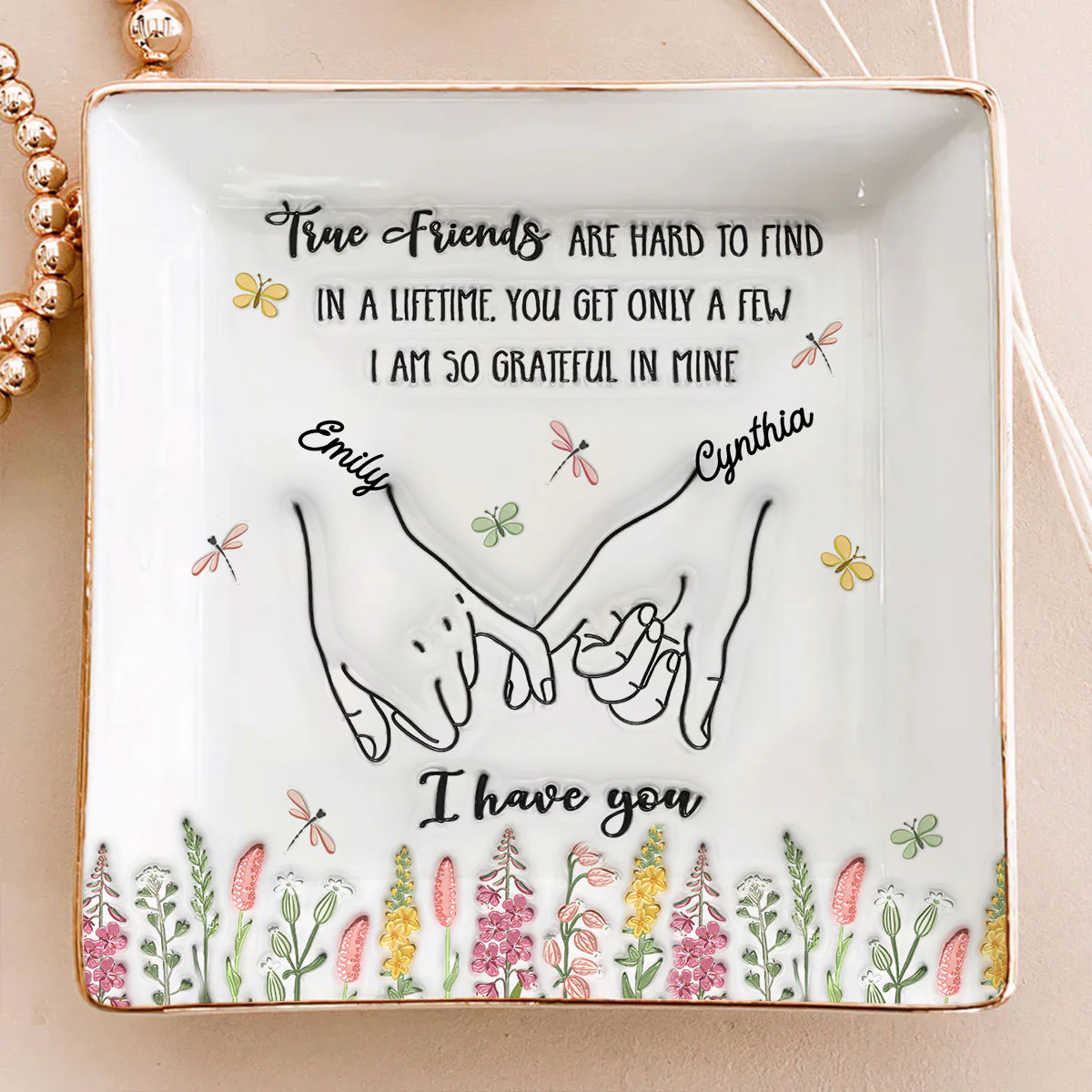 I Am So Grateful - Personalized Custom Jewelry Dish