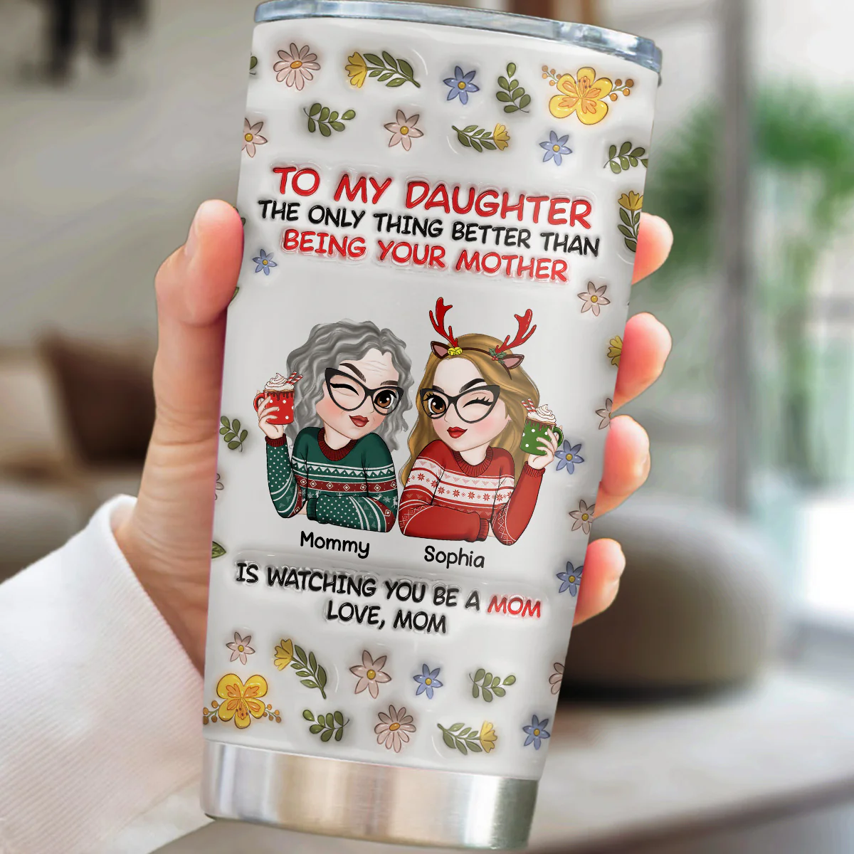 I Am So Proud Of My Daughter  - Personalized Custom 3D Inflated Effect Tumbler - Image 5