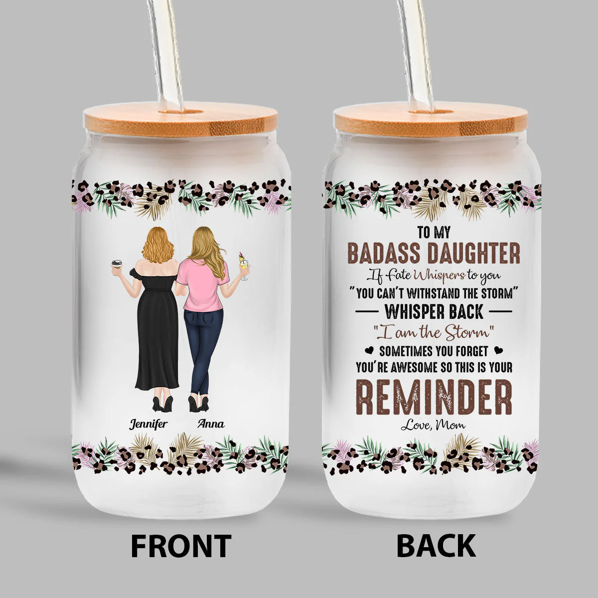 I Am The Storm - Personalized Custom Glass Can - Image 3