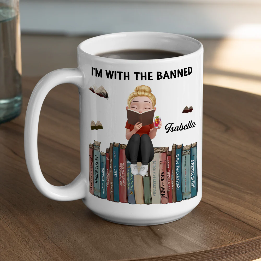I Am With The Banned - Personalized Custom Coffee Mug - Image 4