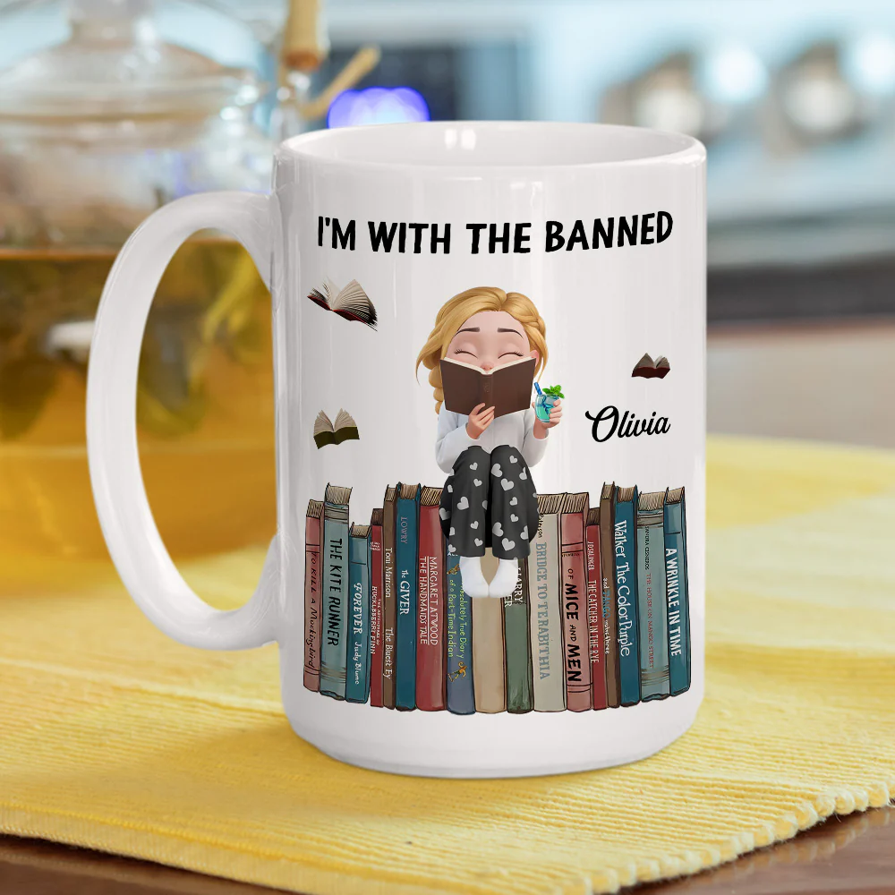 I Am With The Banned - Personalized Custom Coffee Mug - Image 5