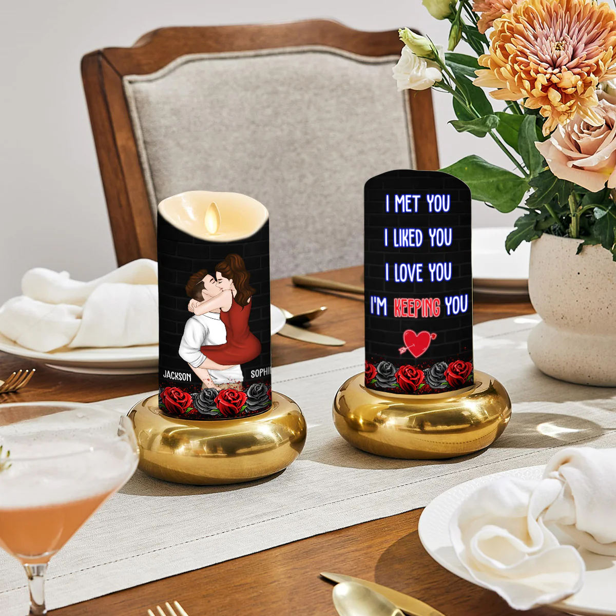 I Am Yours Forever - Personalized Custom LED Candle - Image 4