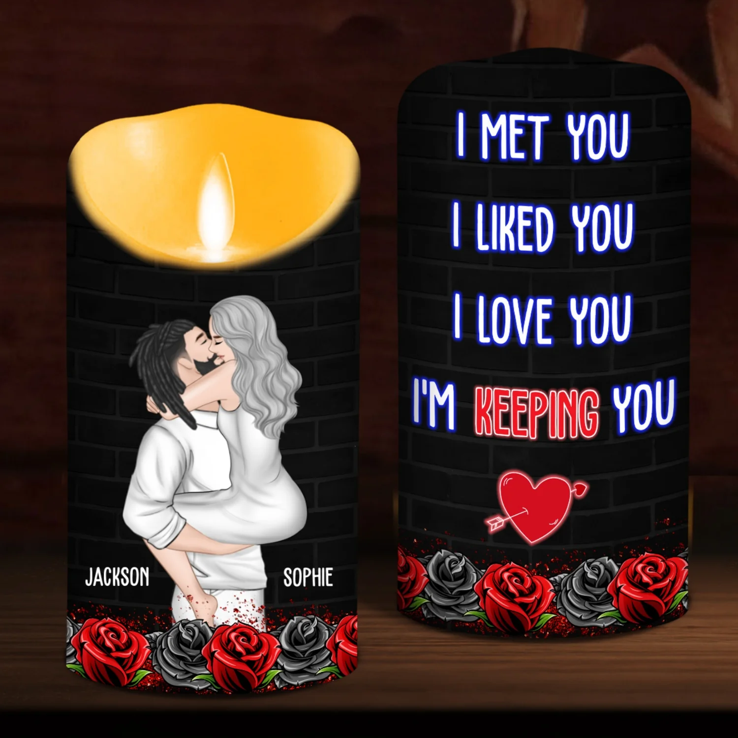 I Am Yours Forever - Personalized Custom LED Candle - Image 7