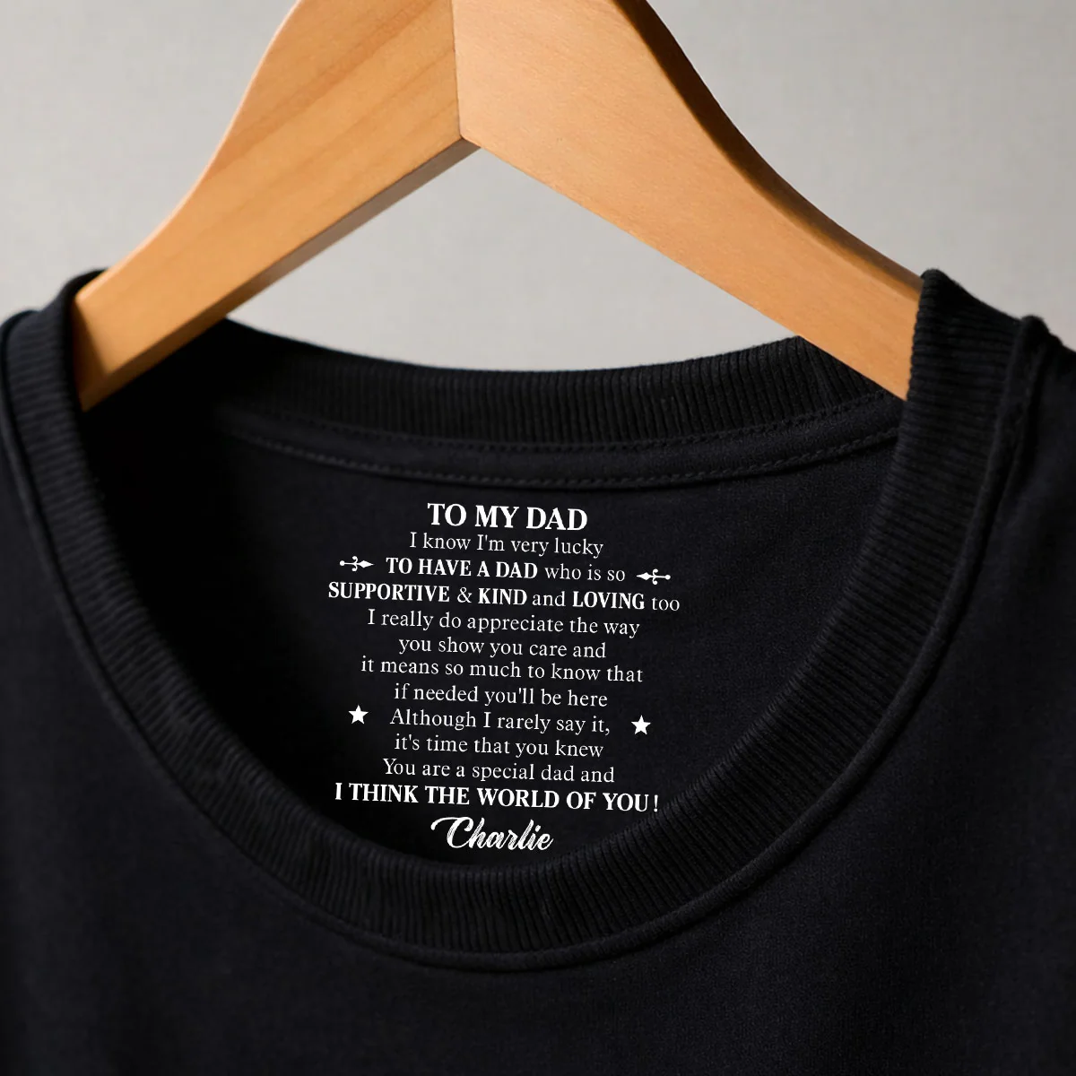 I Appreciate The Way You Care - Personalized Custom Inside Neck Print T-shirt - Image 2