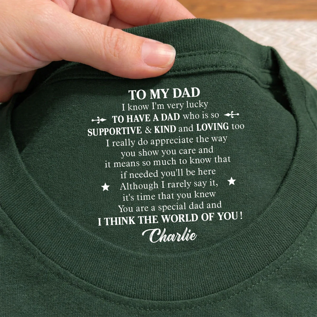 I Appreciate The Way You Care - Personalized Custom Inside Neck Print T-shirt - Image 3