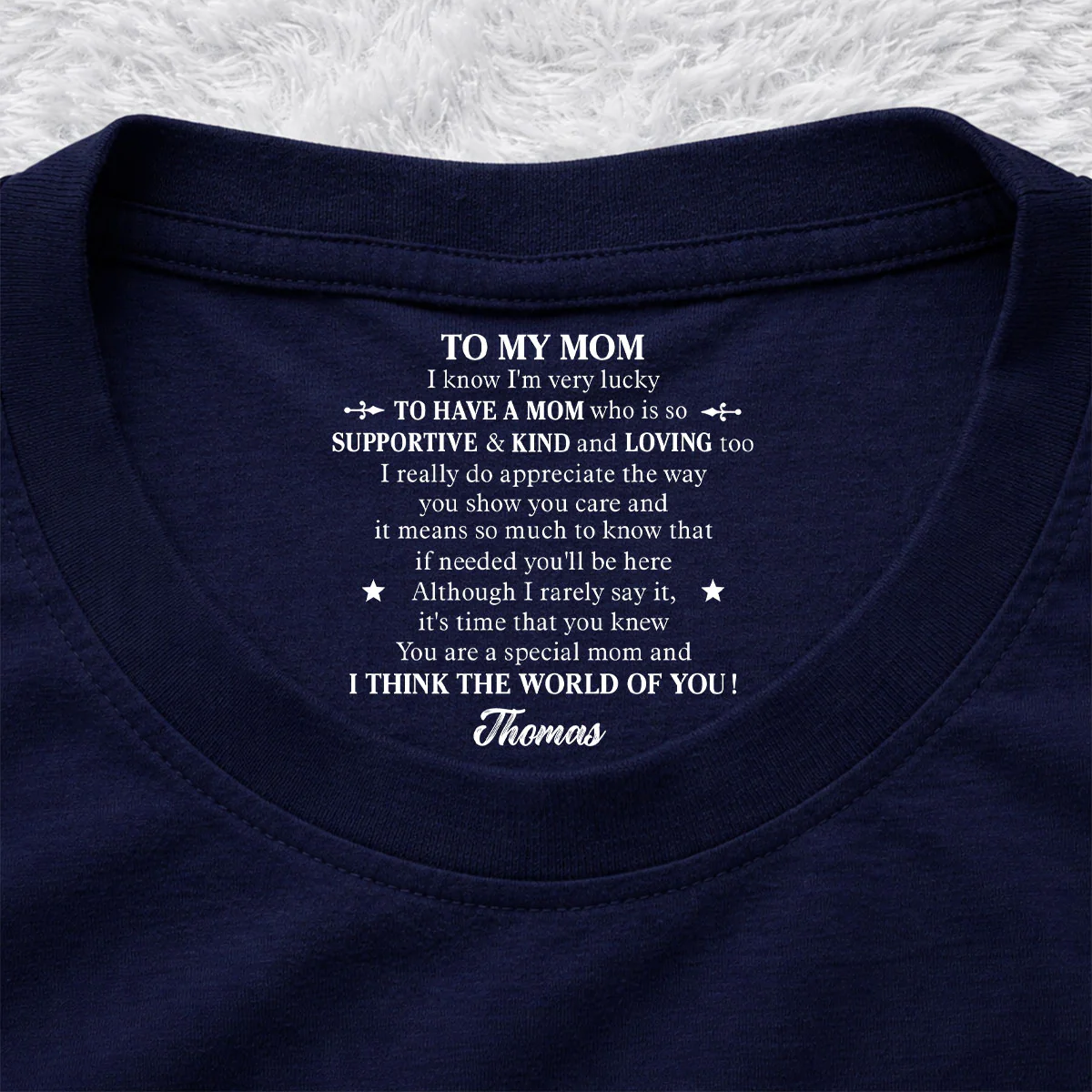 I Appreciate The Way You Care - Personalized Custom Inside Neck Print T-shirt - Image 5