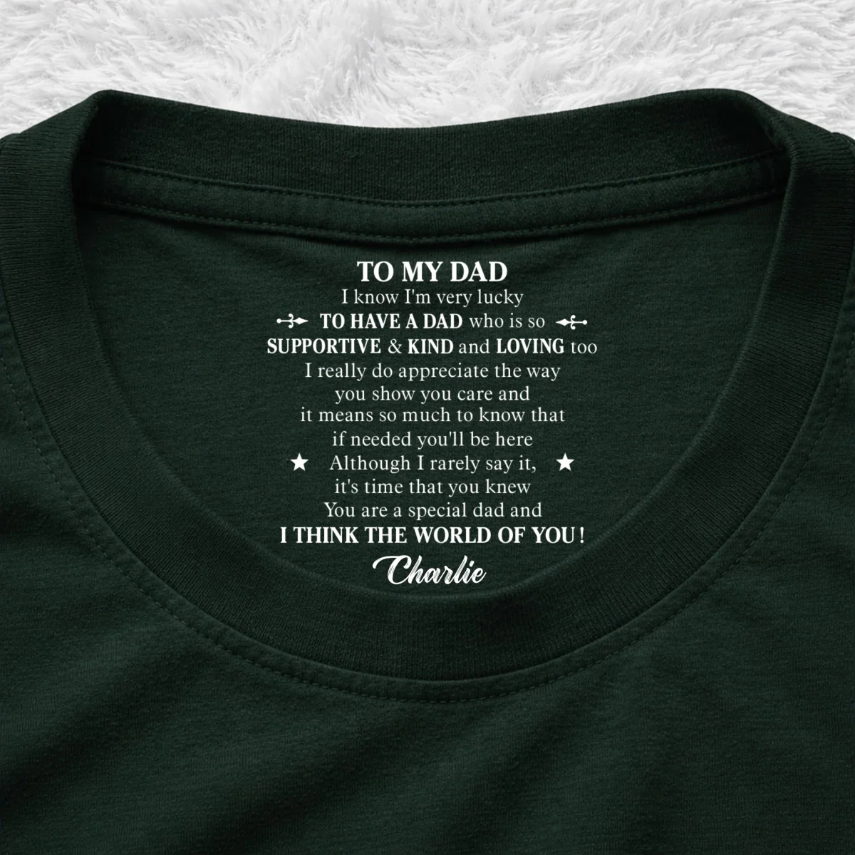 I Appreciate The Way You Care - Personalized Custom Inside Neck Print T-shirt - Image 9