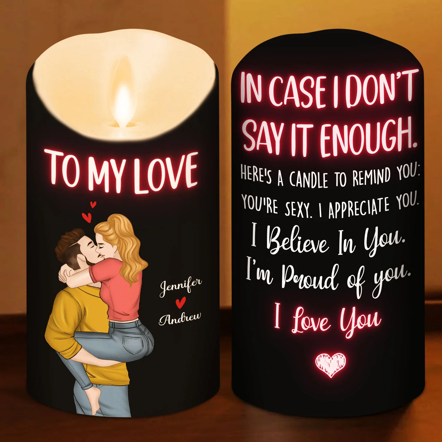 I Believe In You - Personalized Custom LED Candle - Image 2