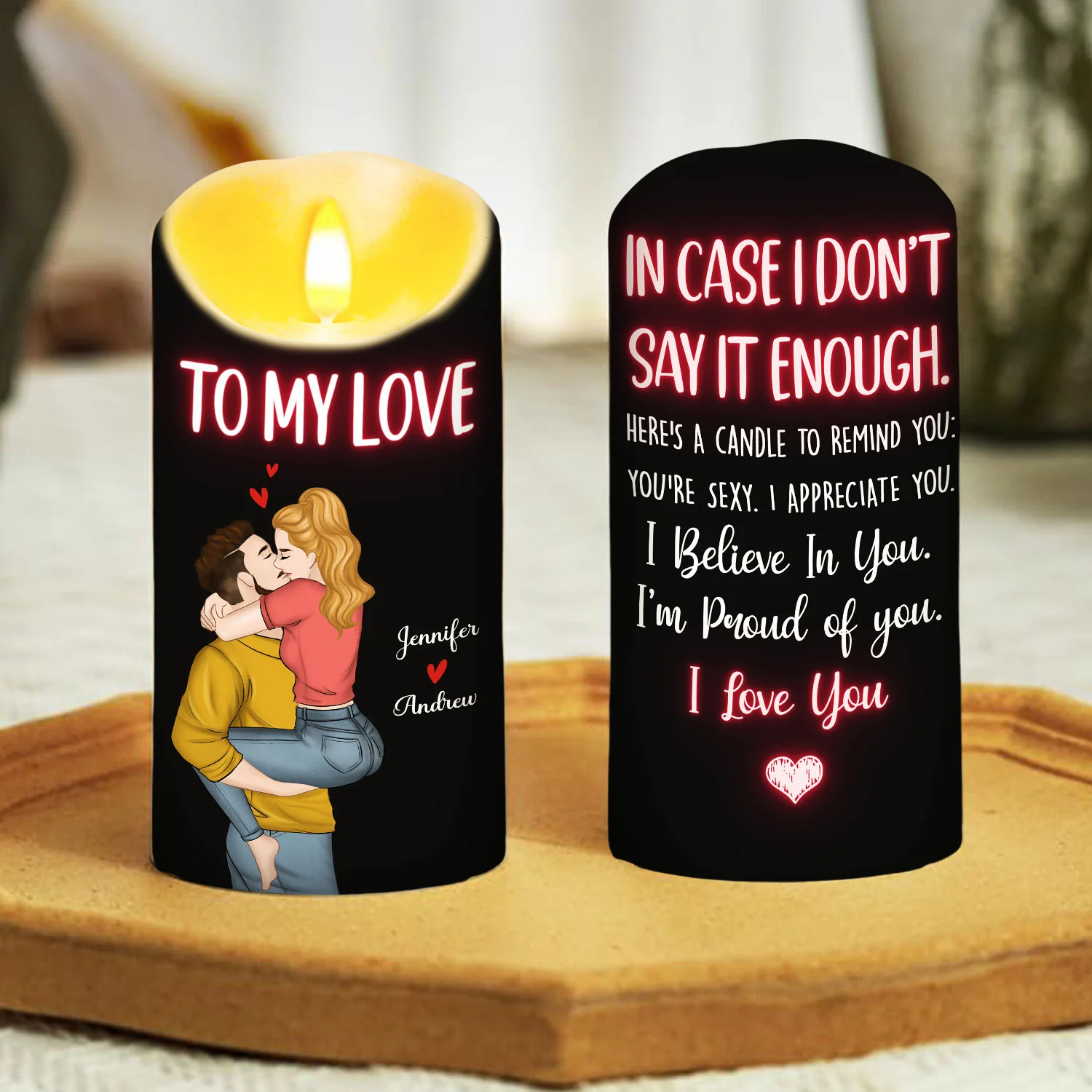 I Believe In You - Personalized Custom LED Candle - Image 3