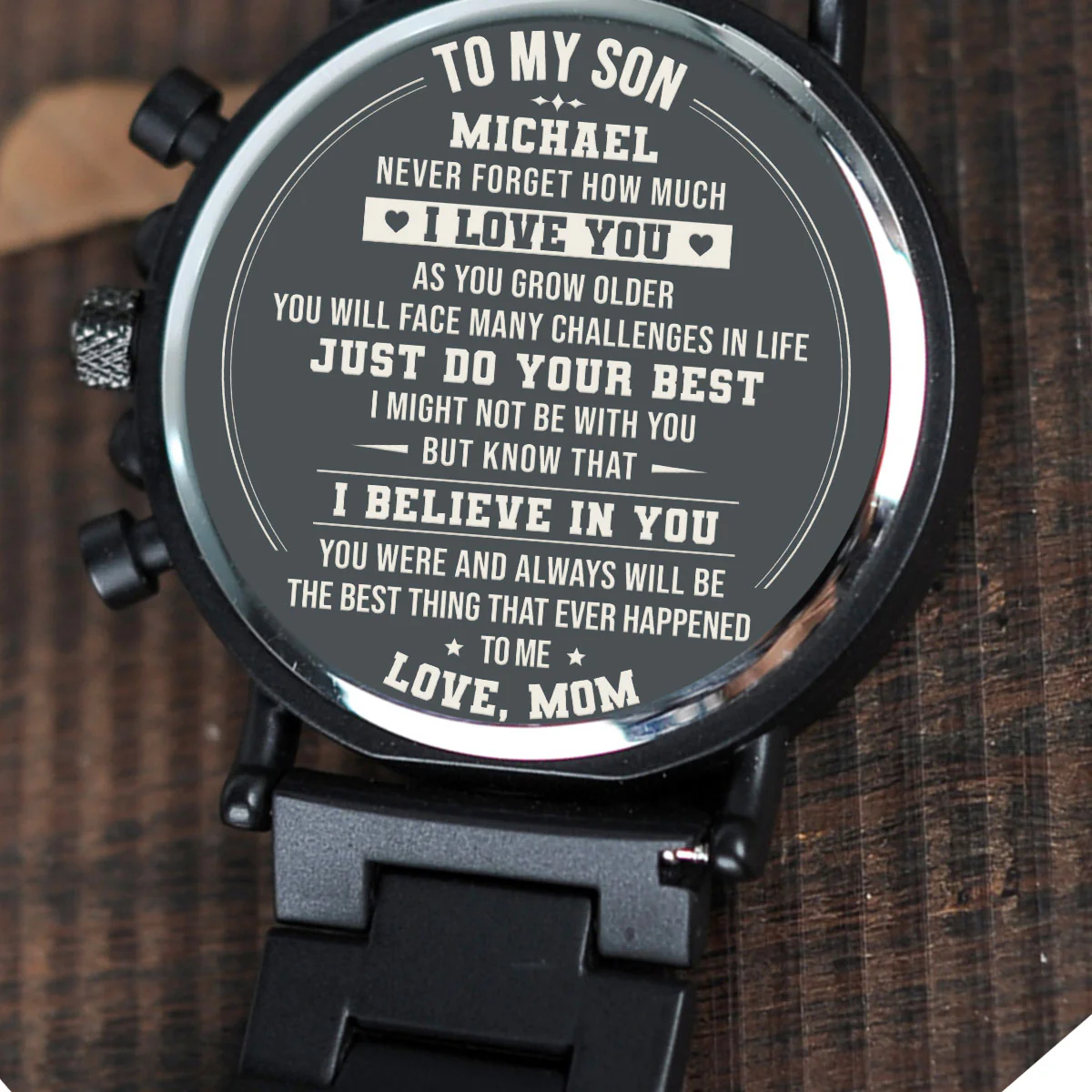 Just Do Your Best - Personalized Engraved Wooden Watches GQ026 - Image 3