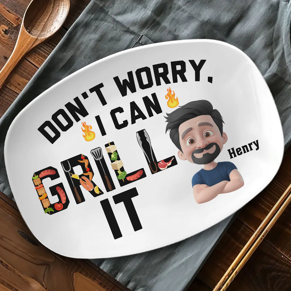 I Can Grill It - Personalized Custom Platter - Image 3