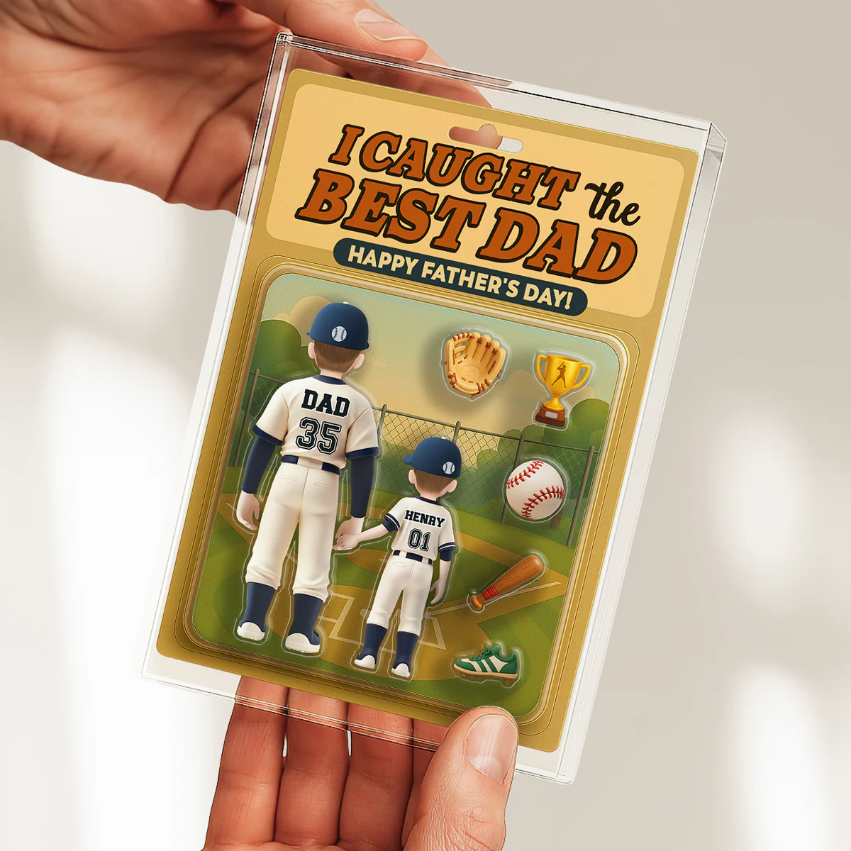 I Caught The Best Dad - Personalized Custom Acrylic Plaque - Image 2