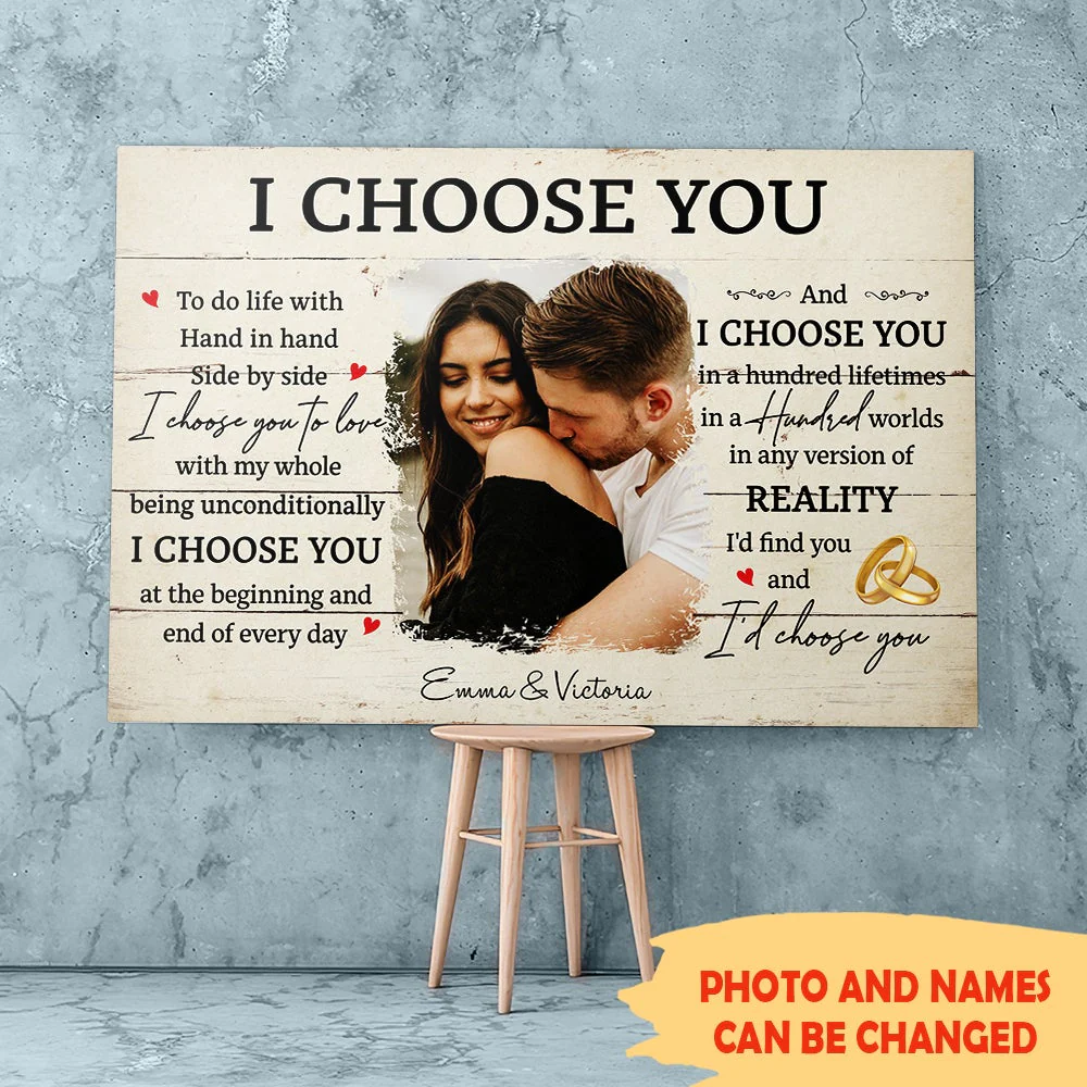 I Choose You 6 - Personalized Custom Canvas Print - Image 3