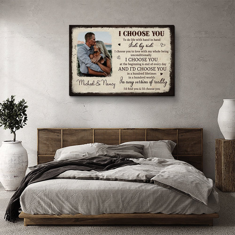 I Choose You From The Beginning - Personalized Custom Photo Canvas Print - Image 5