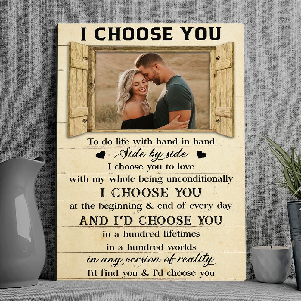 I Choose You Over & Over - Personalized Custom Photo Canvas - Image 4