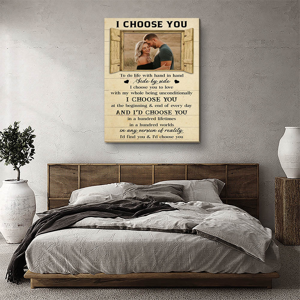 I Choose You Over & Over - Personalized Custom Photo Canvas - Image 5