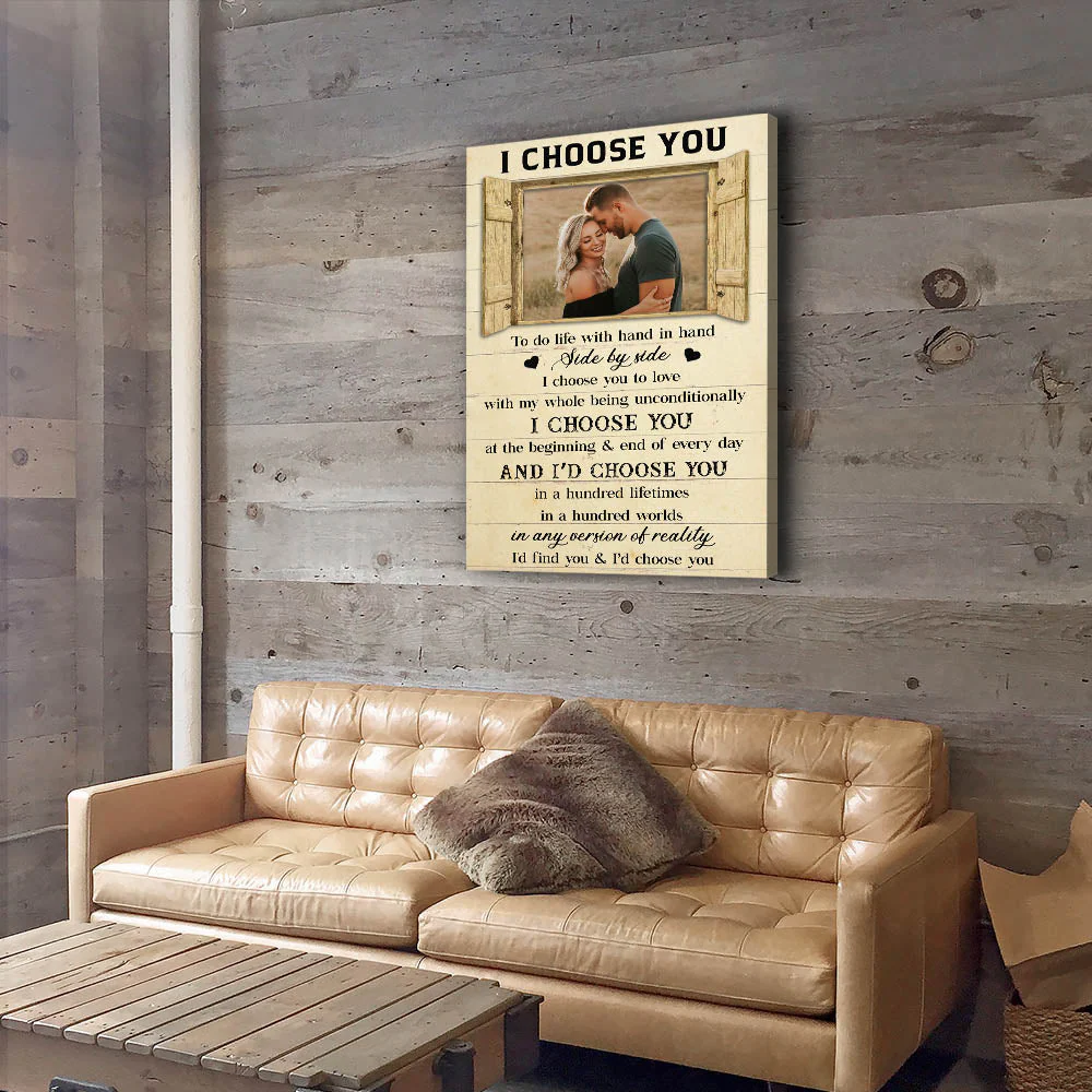 I Choose You Over & Over - Personalized Custom Photo Canvas - Image 6