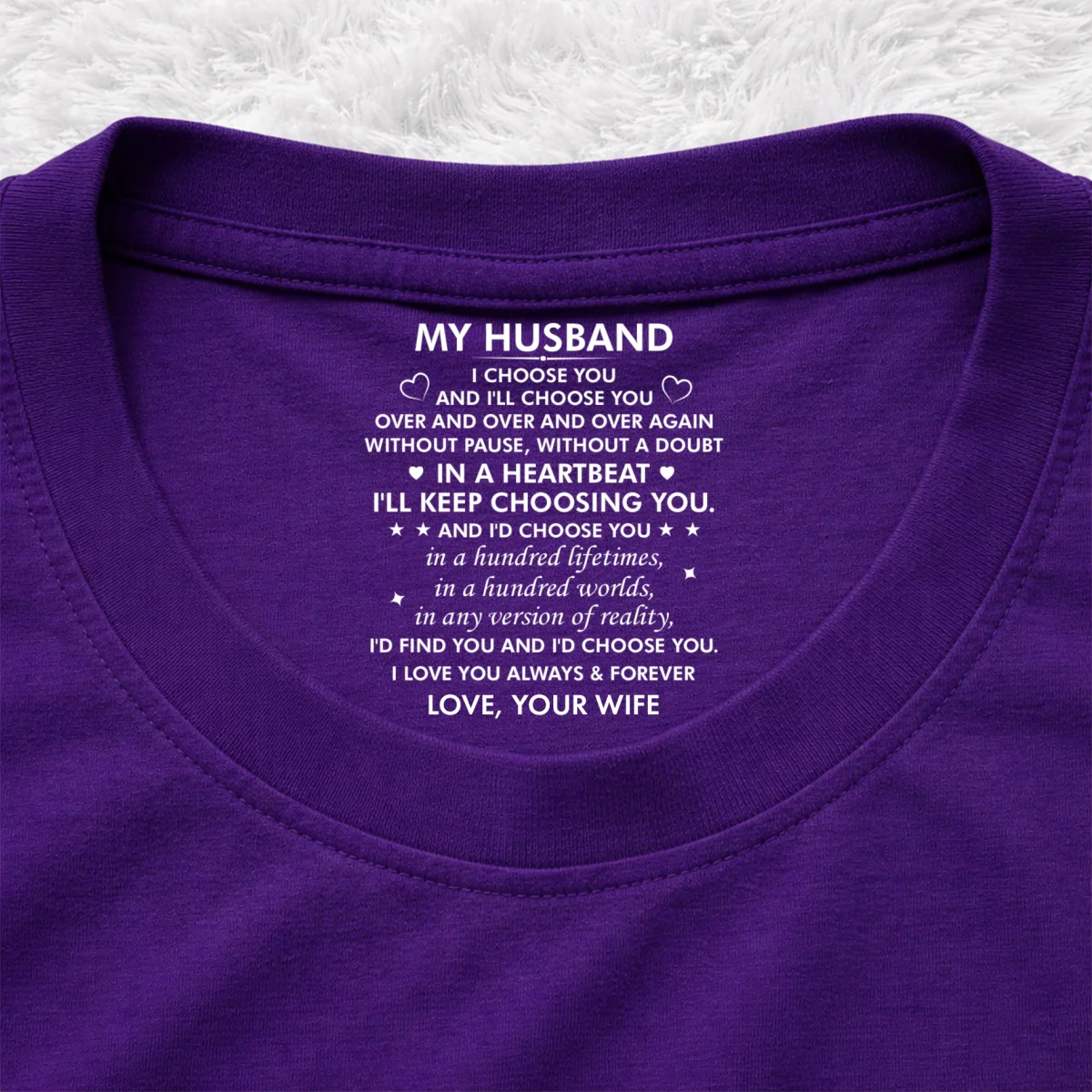 I Choose You - Personalized Custom Inside Neck Print T-Shirt - Image 11