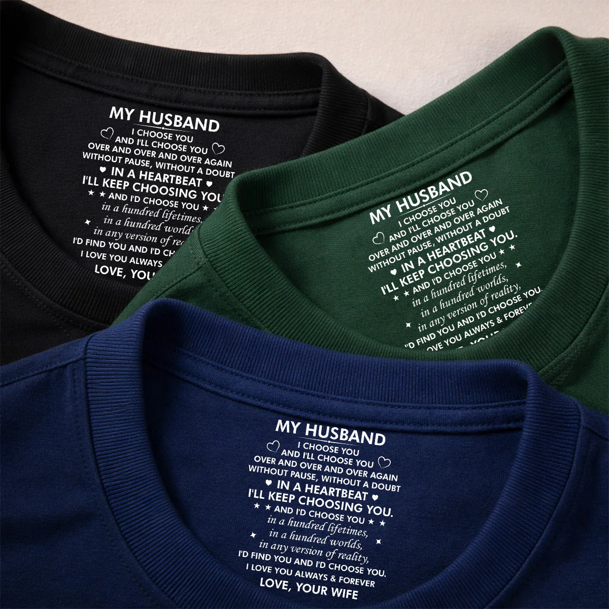 I Choose You - Personalized Custom Inside Neck Print T-Shirt - Image 4