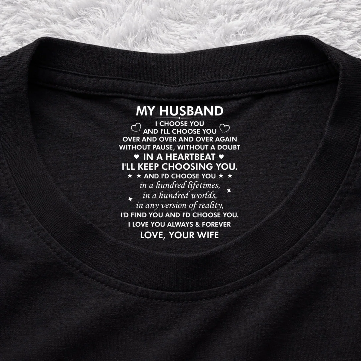 I Choose You - Personalized Custom Inside Neck Print T-Shirt - Image 7