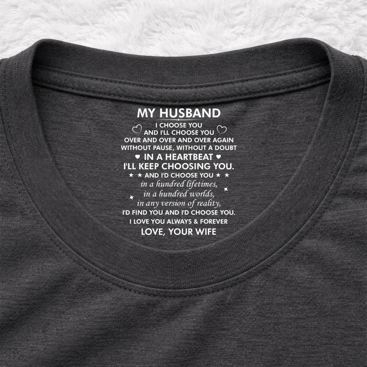 I Choose You - Personalized Custom Inside Neck Print T-Shirt - Image 8