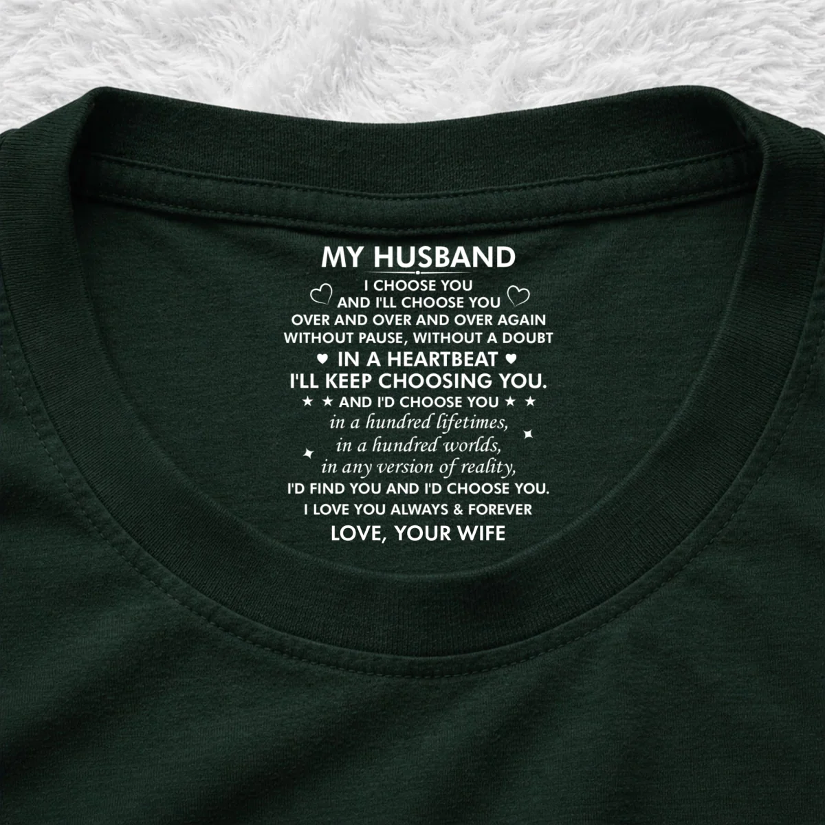 I Choose You - Personalized Custom Inside Neck Print T-Shirt - Image 9