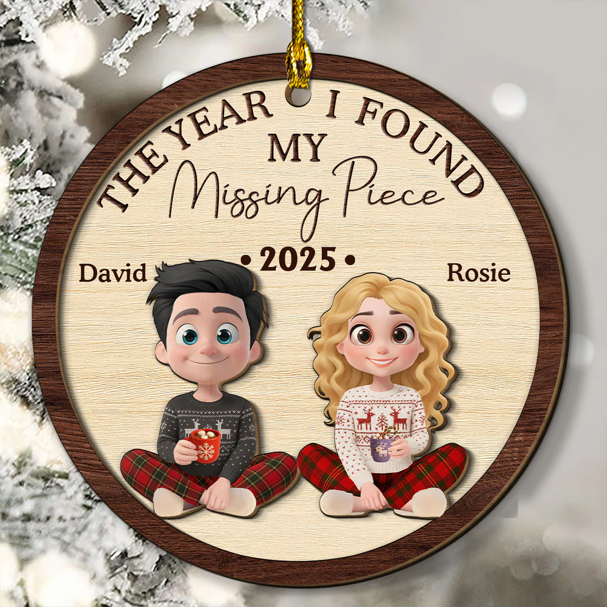 I Found My Love - Personalized Custom Freeshape 2-Layered Wood Ornament - Image 2