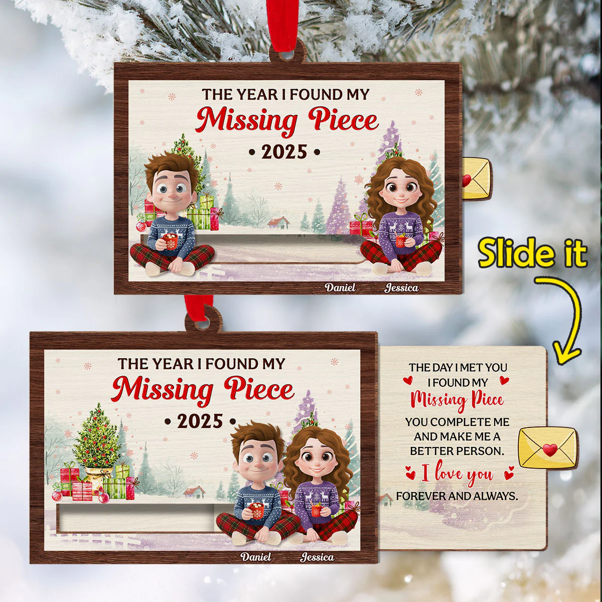 I Found My Love - Personalized Custom Slide Ornament - Image 4
