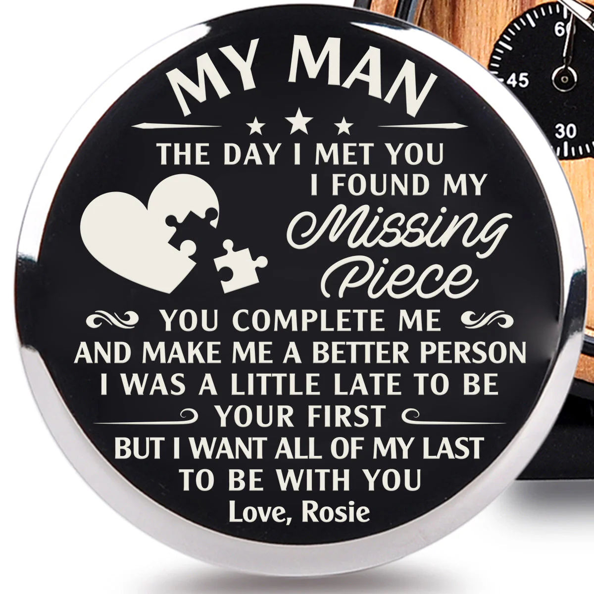 I Found My Missing Peace - Personalized Engraved Wooden Watches GP009 - Image 2