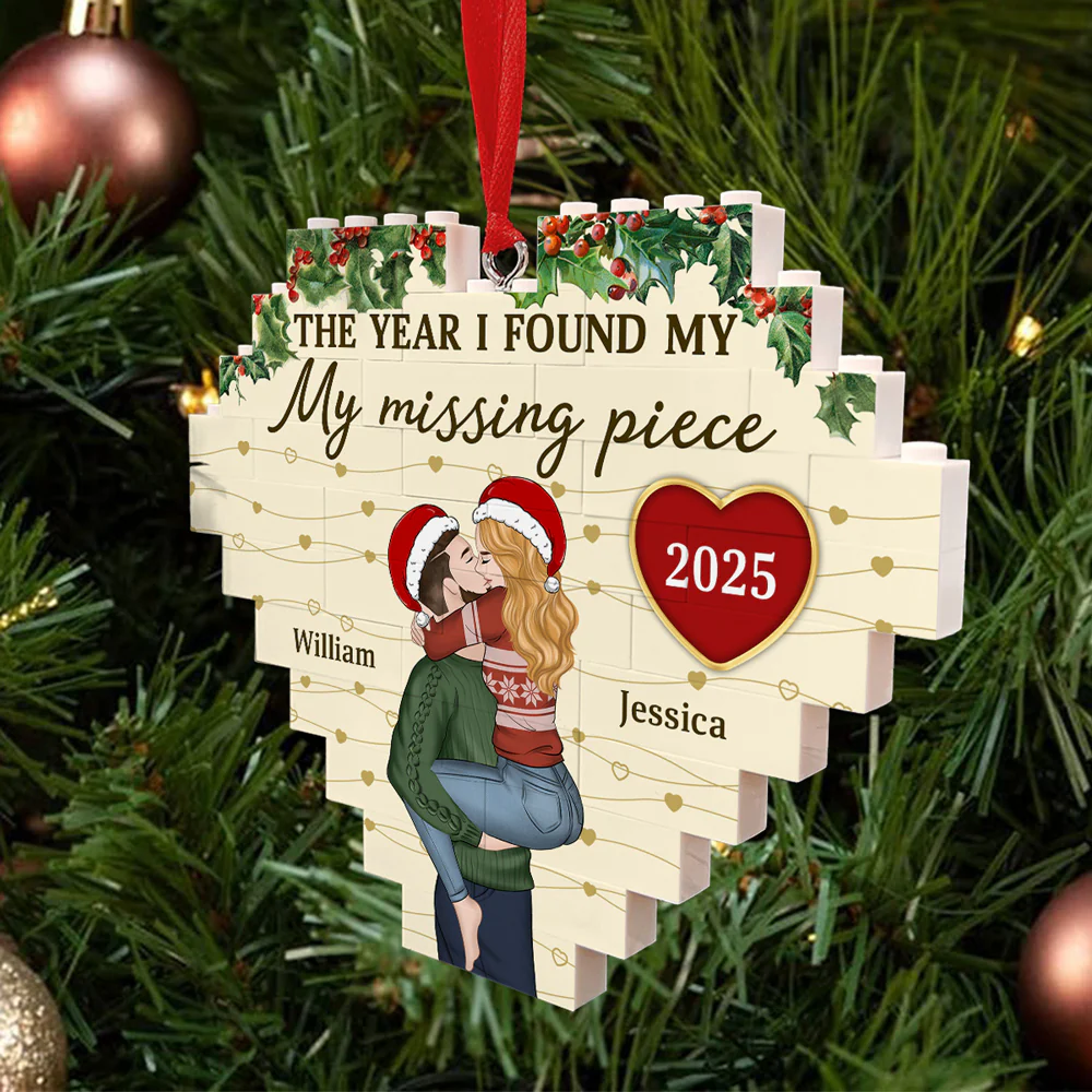 I Found My Missing Piece - Personalized Custom Heart Puzzle Ornament - Image 3