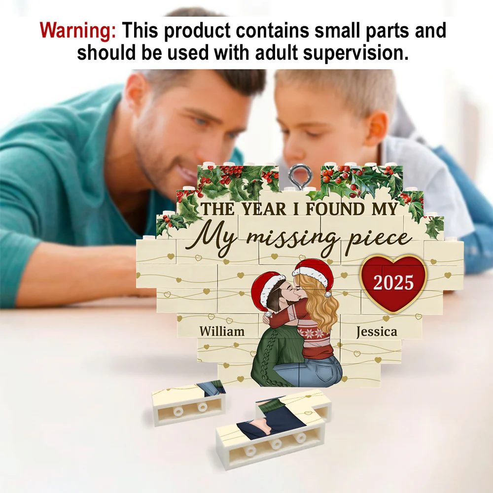 I Found My Missing Piece - Personalized Custom Heart Puzzle Ornament - Image 6