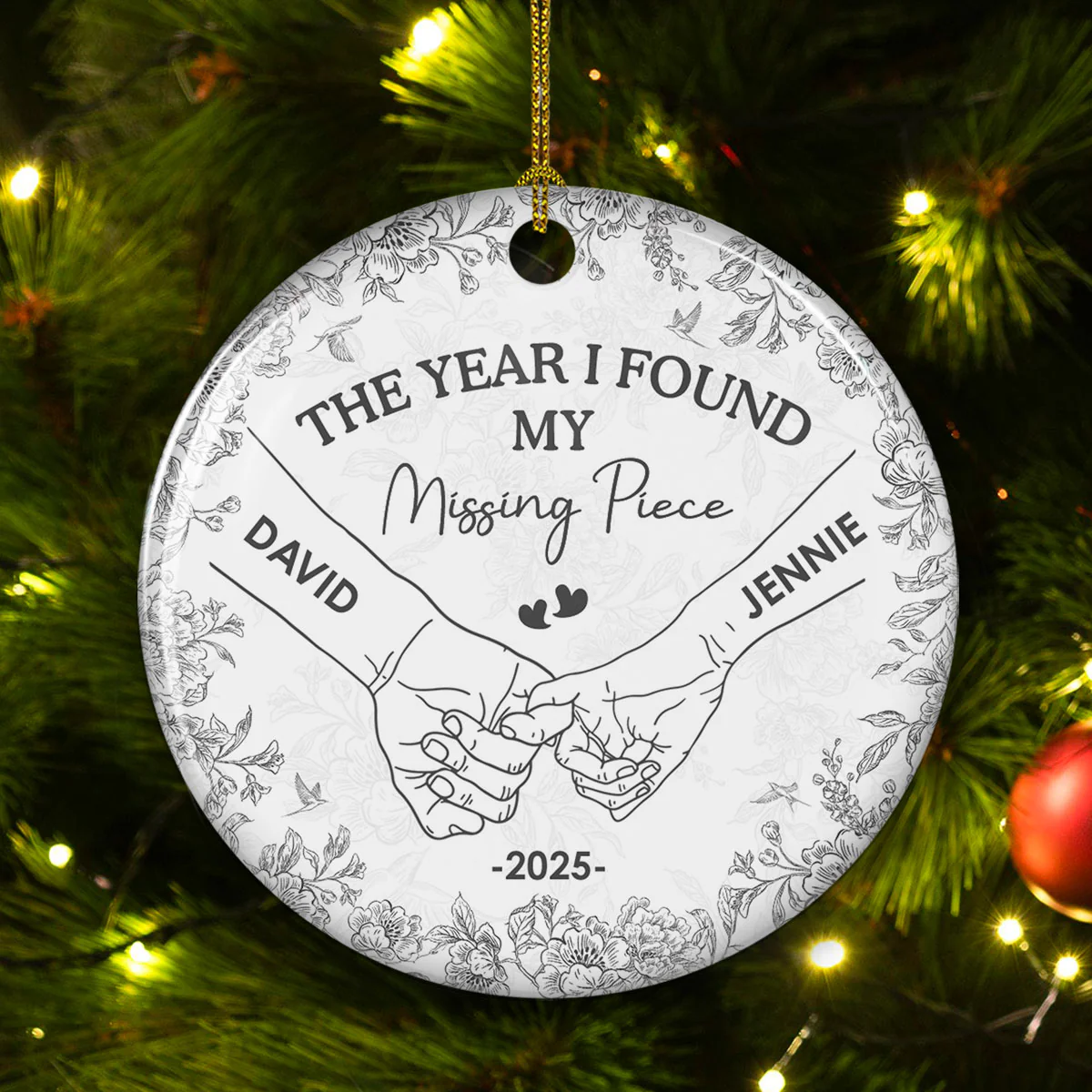 I Found You - Personalized Custom Ceramic Ornament - Image 2