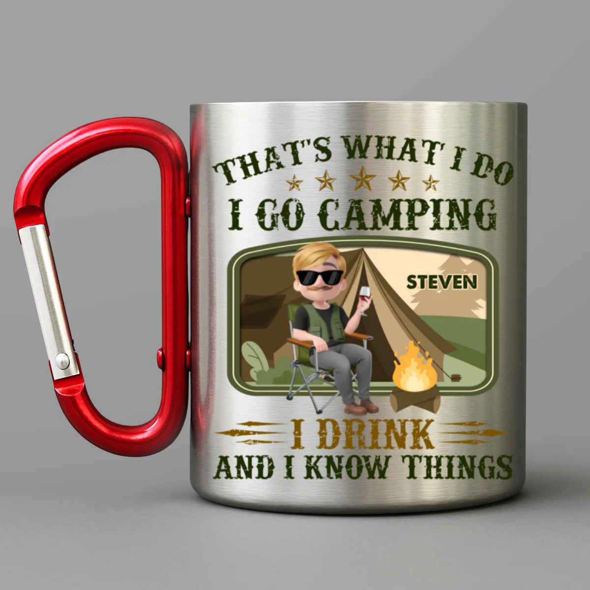 I Go Camping I Drink - Personalized Custom Carabiner Mug - Image 6
