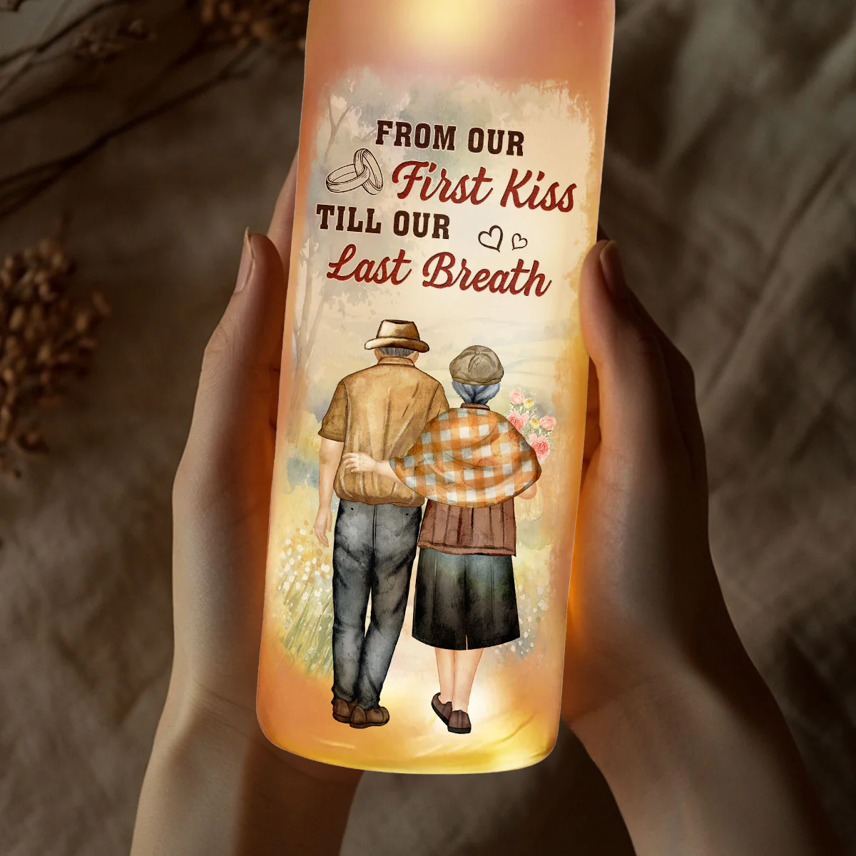I Had You And You Had Me Husband Wife - Personalized Custom Bottle Lamp - Image 2