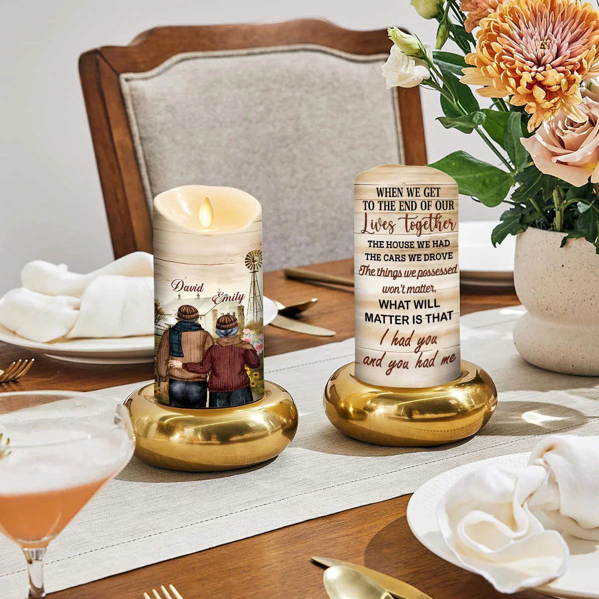 I Had You And You Had Me - Personalized Custom LED Candle - Image 2