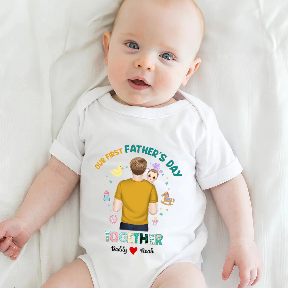 I Have A Hero I Call Him Daddy - Personalized Custom Baby Onesie - Image 5