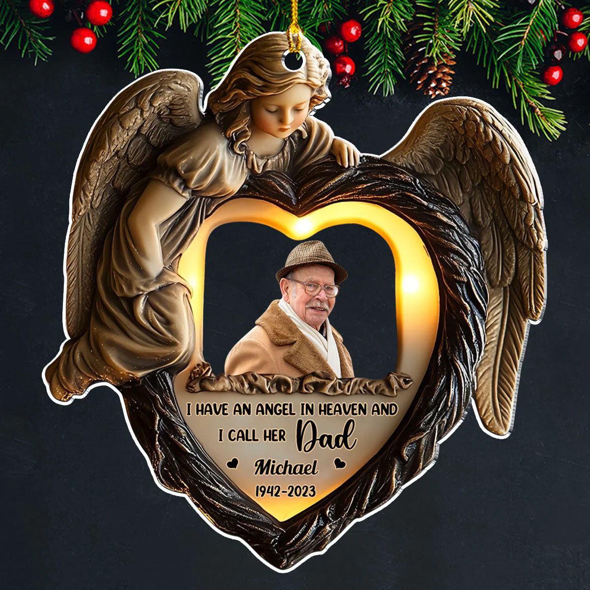 I Have Angels In Heaven - Personalized Custom Acrylic Ornament - Image 3