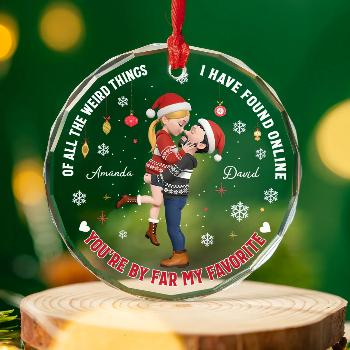 I Have Found Online - Personalized Custom Glass Ornament - Image 3