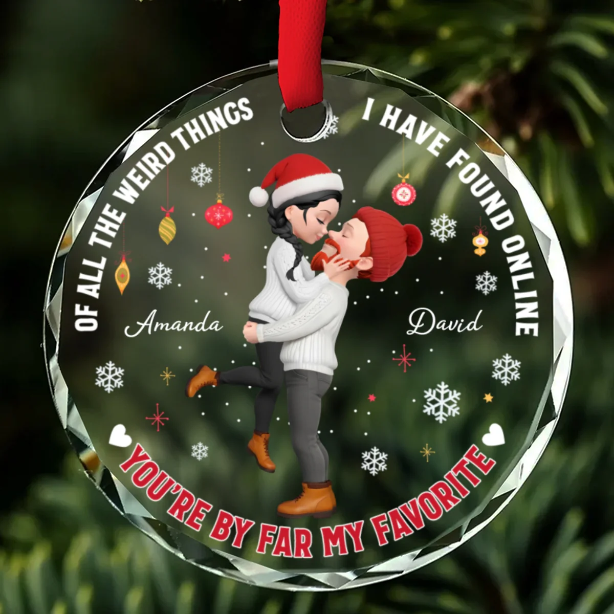 I Have Found Online - Personalized Custom Glass Ornament - Image 7
