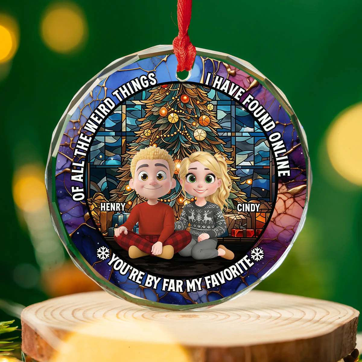 I Have Found You Online - Personalized Custom Glass Ornament - Image 4