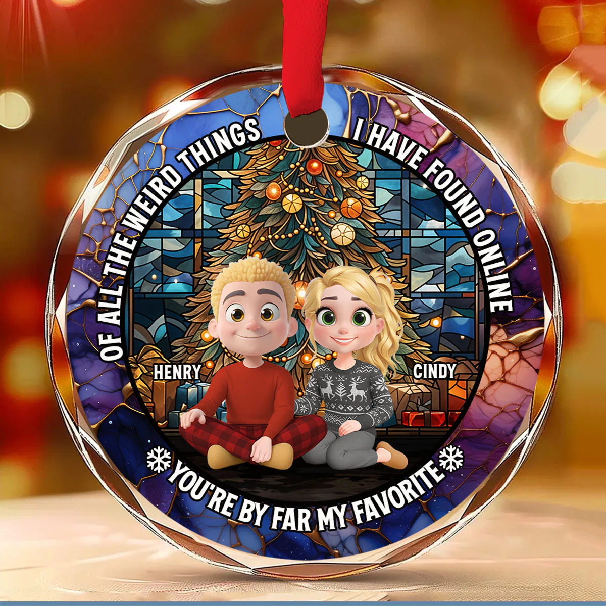 I Have Found You Online - Personalized Custom Glass Ornament - Image 5