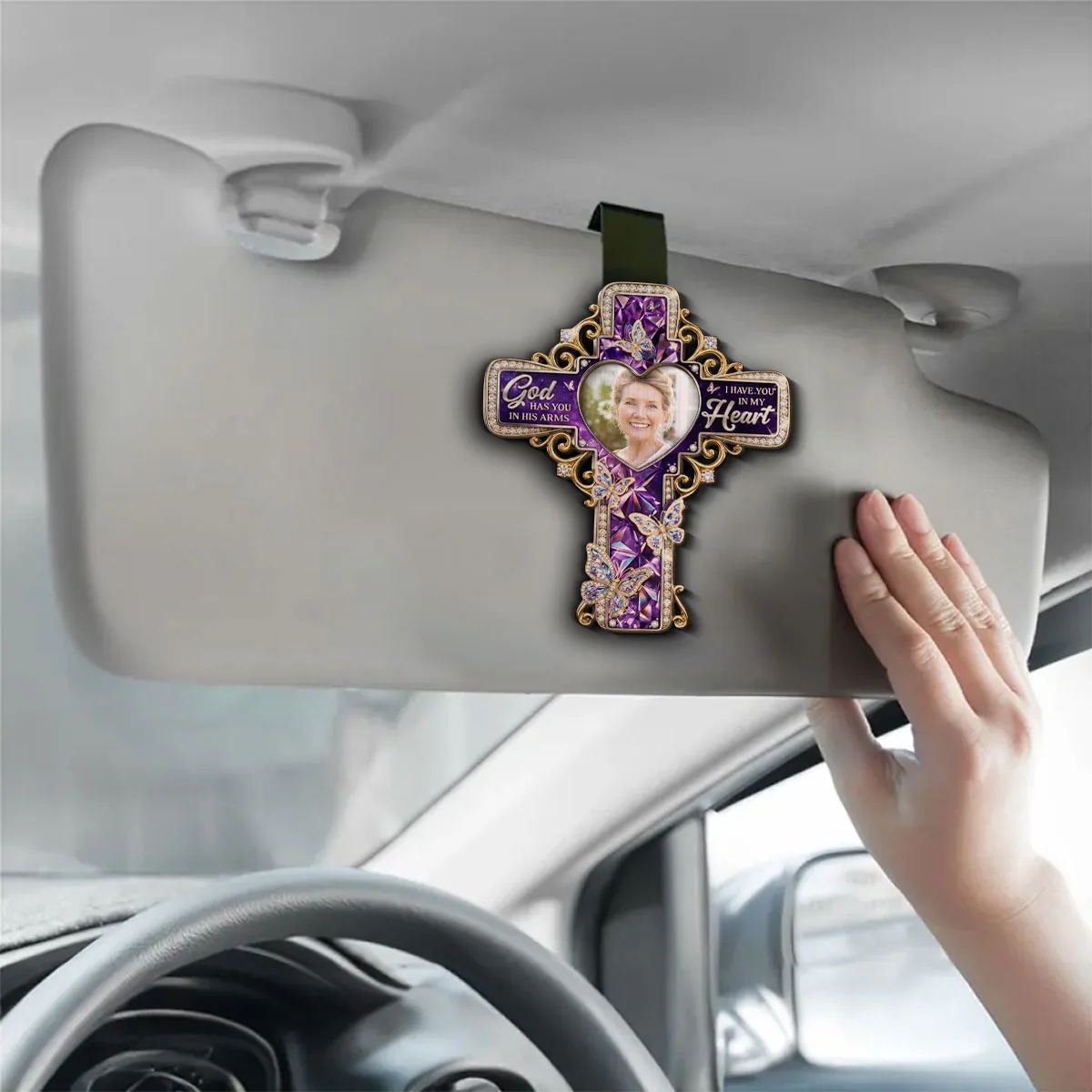 I Have You In My Heart - Personalized Custom Car Visor Clip - Image 2