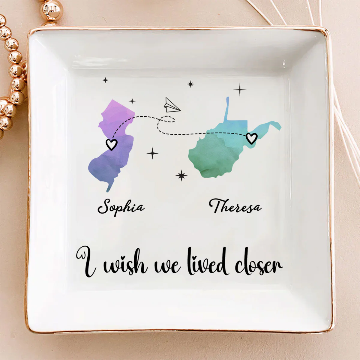 I Hope We Were Neighbors - Personalized Custom Jewelry Dish - Image 2