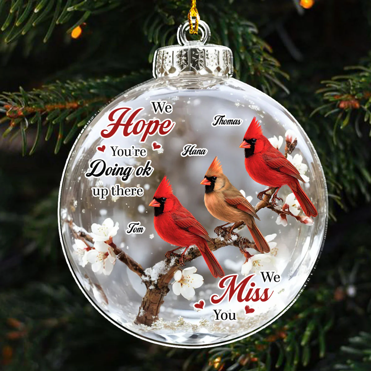 I Hope You Are Doing Okay - Personalized Custom 3D Effect Acrylic Ornament - Image 3