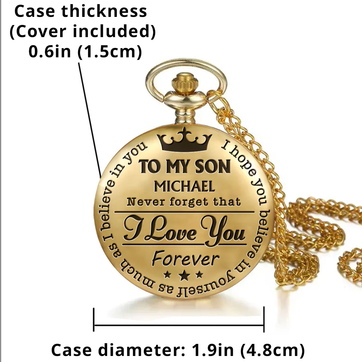 I Hope You Believe In Yourself - Personalized Custom Pocket Watch - Image 5