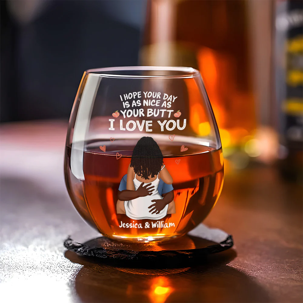 I Hope Your Day - Personalized Custom Wine Glass - Image 3