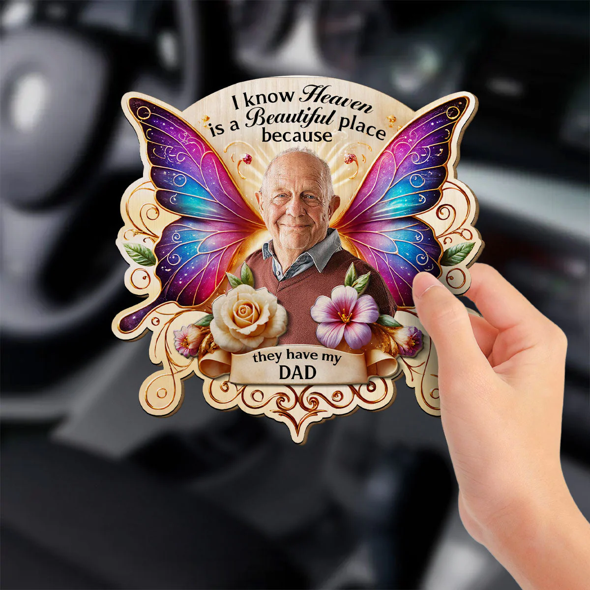 I Know Heaven Is A Beautiful - Personalized Custom Car Visor Clip - Image 2