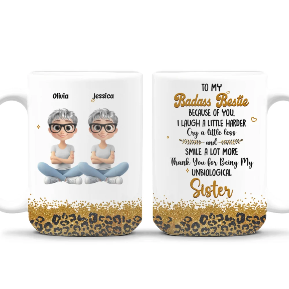 I Laugh A Little Harder Because Of You - Personalized Custom Mug - Image 10
