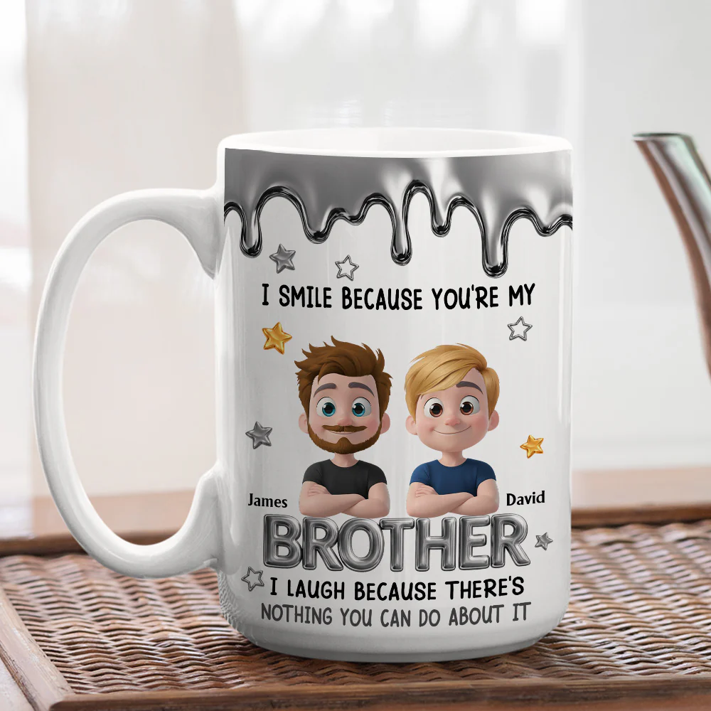 I Laugh At You Brother - Personalized Custom Coffee Mug - Image 3